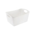 Stylish White Storage Basket with Handles - Versatile and Functional Organization Solution