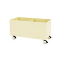 Rolling Storage Cart with Dividers - Yellow Double Bin Organizer on Wheels