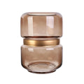 Elegant Brown Glass Vase with Gold Accent for Home Décor