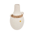 Handmade Ceramic Vase with Twine Accent and Heart Detail